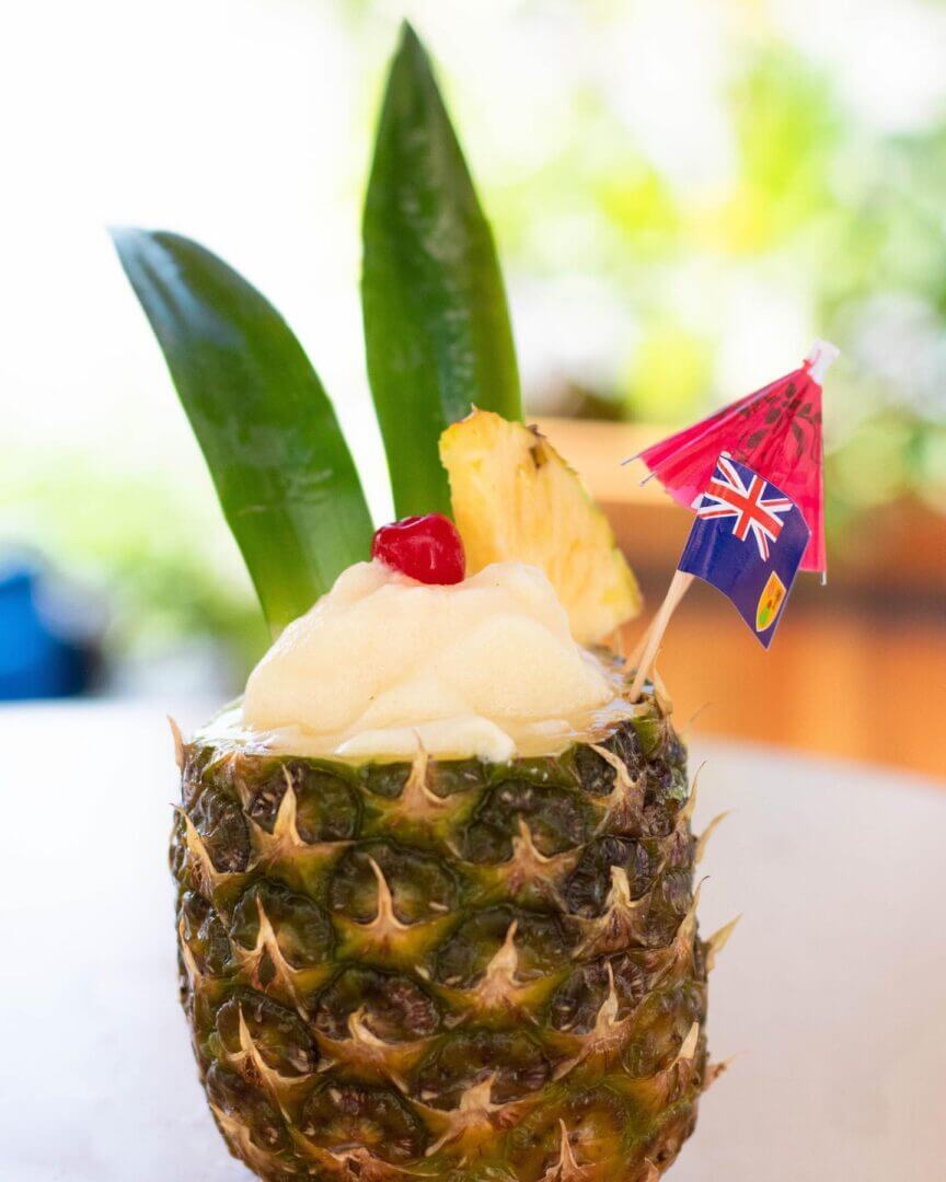 Cocktail served in a pineapple